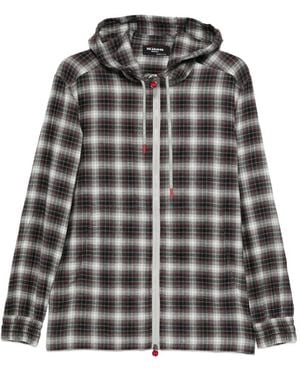 Kiton チェック パーカー - ブラック