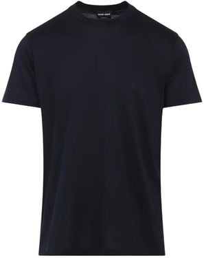 Giorgio Armani Crew-Neck Short-Sleeve T-Shirt - Black