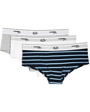 HOMMEGIRLS Logo-Waistband Boy Shorts Set - White