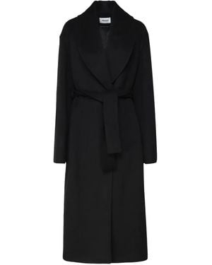 Mariuccia Milano Belted lapel collar coat - Schwarz