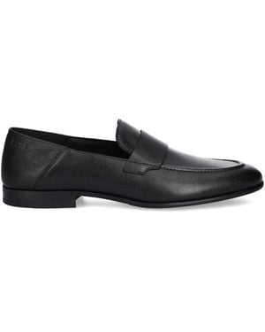 BOSS Leather Penny Loafers - Black