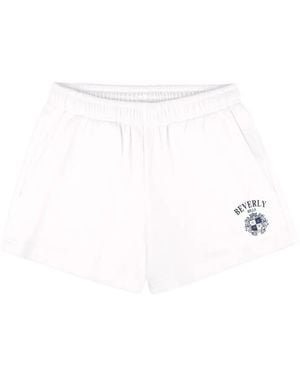 Sporty & Rich Beverly Hills Crest Shorts - White