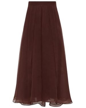 Brunello Cucinelli Zijden Maxi-Rok - Paars