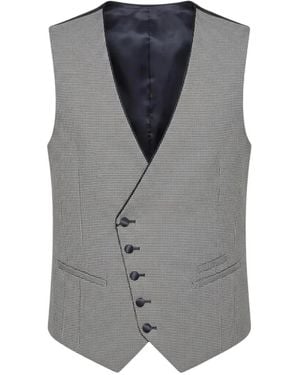 ETIEM TEXTIL S.L. Houndstooth-Pattern Waistcoat - Grey