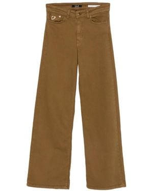 Lois Wide-Leg-Jeans Mit Logo-Patch - Natur