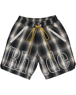 Rhude Bermudas con logo estampado - Gris