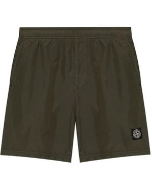Stone Island Shorts Met Elastische Taille - Groen