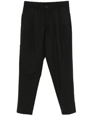 Yes London Pleated-Front Cropped Trousers - Black
