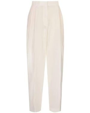 Fabiana Filippi Pleated Pressed-Crease Trousers - White