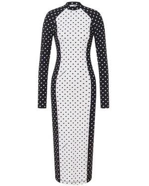Love Moschino Printed Technical Jersey Dress - Blue