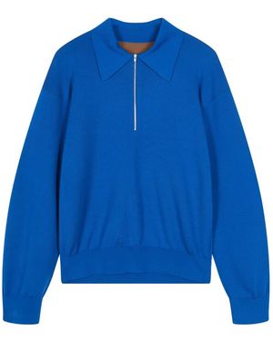 CROQUIS Half-Zip Polo Jumper - Blue