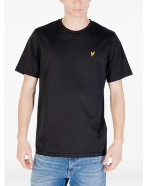 Lyle & Scott Embroidered-Logo Cotton T-Shirt - Black