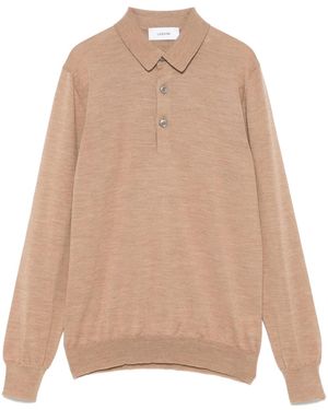Lardini ファインニット ポロシャツ - ナチュラル