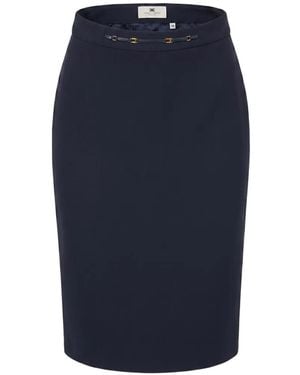 Elisabetta Franchi High-Waist Midi Pencil Skirt - Blue