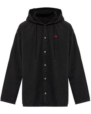 DIESEL D-Dewny-Hood Denim Shirt - Black