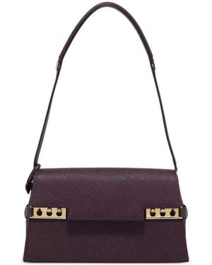 Delvaux Mini Sac À Bandoulière À Plaque Logo - Violet