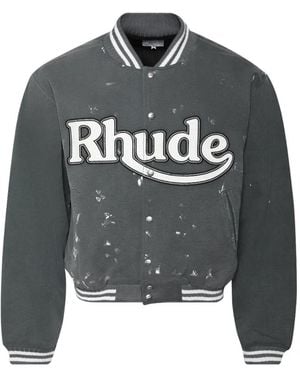 Rhude Inferno Varsity Jacket - Gray