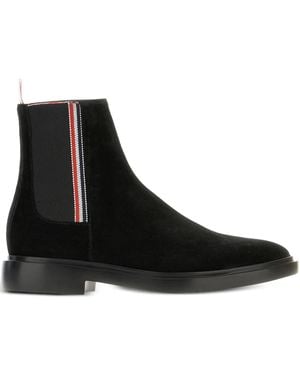 Thom Browne Wildlederstiefel mit elastischen Einsätzen - Schwarz