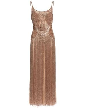 Elie Saab Bead-Embroidered Fringed Maxi Dress - White