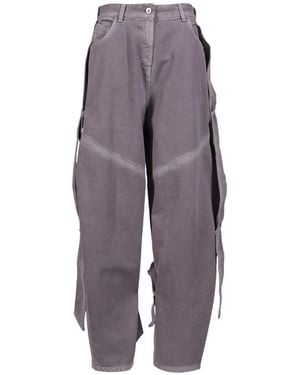 The Attico Strap-Detail Jeans - Purple