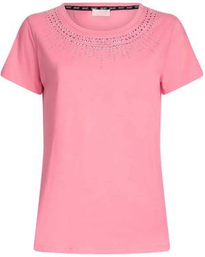 Liu Jo Embellished-Details Cotton T-Shirt - Pink