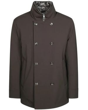 Montecore Double-Breasted High-Neck Jacket - Grey