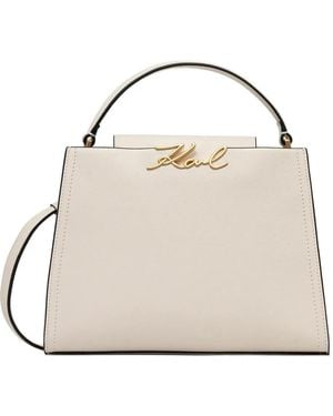 Karl Lagerfeld Logo Top-Handle Tote Bag - Metallic