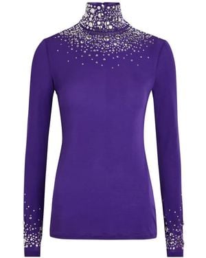 Rabanne Top A Collo Alto Con Decorazione - Viola