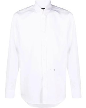 DSquared² ディースクエアード ロゴ ボタン シャツ - ホワイト