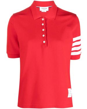 Thom Browne Polo Con Dettaglio A 4 Righe - Rosso
