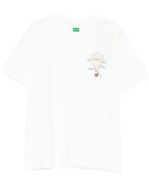 flâneur Aéronautique Graphic-Print T-Shirt - White