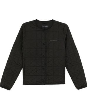 KARL LAGERFELD Veste Matelassée À Logo Brodé - Black