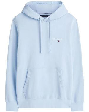 Tommy Hilfiger Logo-Embroidered Drawstring Hoodie - Blue