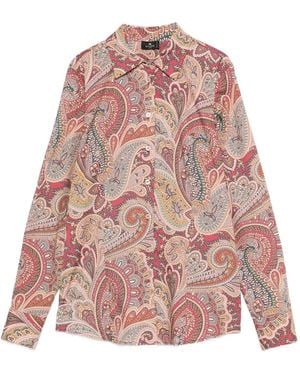 Etro Paisley-Print Long-Sleeved Shirt - Pink