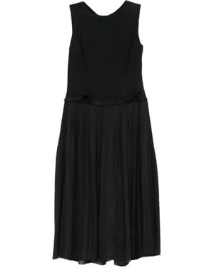 A Tentative Atelier See-Through Pleated Dress - Black