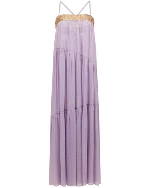 SANA OSMANI Tobago Sequin Midi Dress - Purple