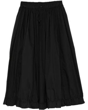 Yohji Yamamoto Gathered Midi Skirt - Black