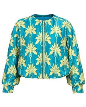 ODEEH Palm-Print Zip-Up Jacket - Blue