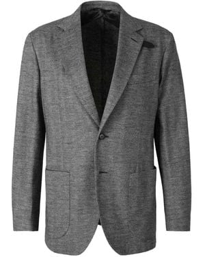 Brioni Herringbone Single-Breasted Blazer - Black