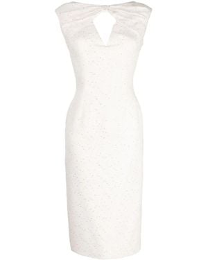Saiid Kobeisy Sequin-Embellished Tweed Midi Dress - White