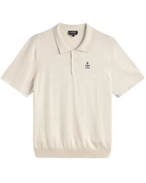 A.P.C. Octave Poloshirt mit Ankerstickerei - Weiß