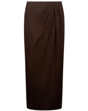 Weekend by Maxmara Draped Midi Skirt - Brown
