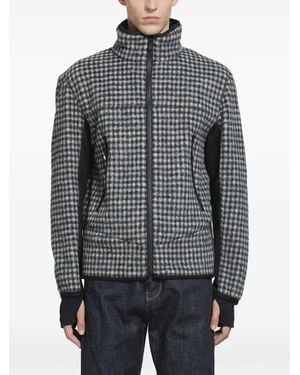 Moncler Sweat Vichy À Fermeture Zippée - Grey