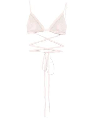 Jejia Anna Lace-Panel Bra - White
