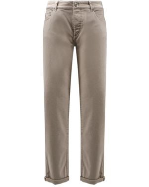 Brunello Cucinelli ロゴ ファイブポケットパンツ - グレー
