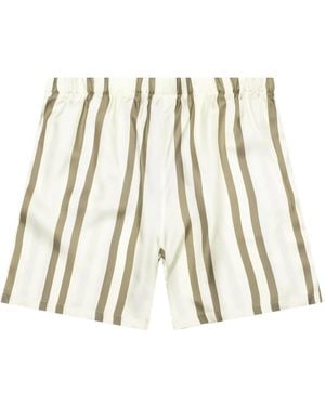 John Elliott ストライプ シルクショートパンツ - ナチュラル