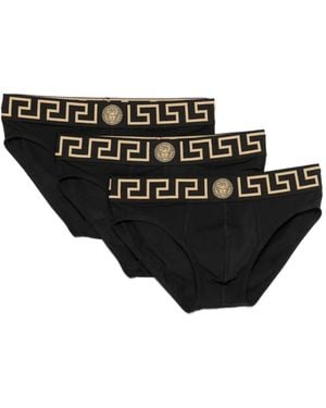 Versace Greca Medusa Briefs (Set Of Three) - Black
