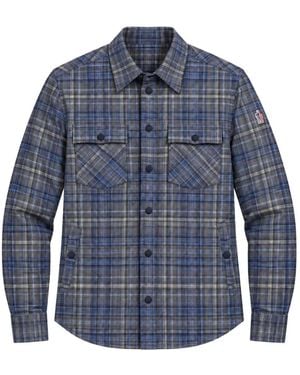 Moncler Plaid-Check Cotton Shirt - Blue