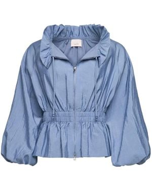 Cinq À Sept Ruffled Peplum Jacket - Blue