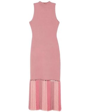 Aje. Robe Mi-Longue Sofina À Pampilles - Rose